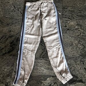 Vintage Havana Gray and Blue Track Pants with Cuffed Ankles